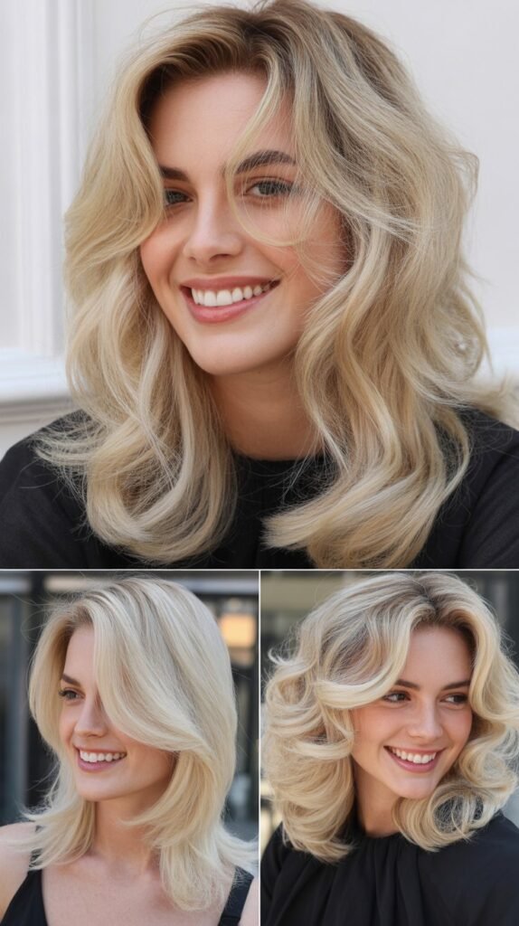 Platinum Blonde with Face-Framing Layers