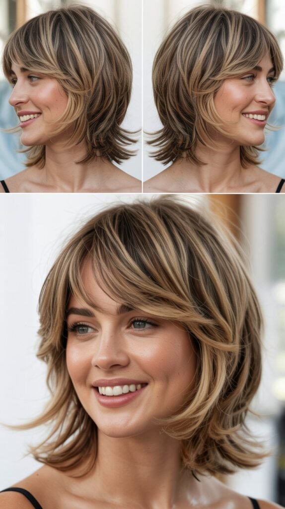 Layered Medium Shag with Wispy Bangs
