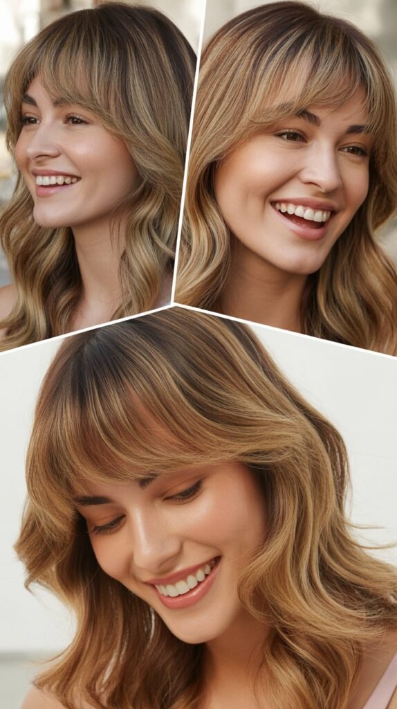 Soft Micro Bangs with Champagne Balayage