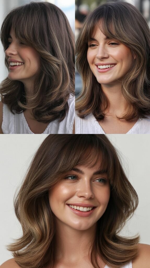 Long Wispy Bangs with Butterfly Layers