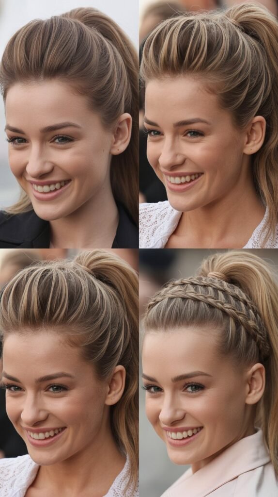 . Voluminous Ponytail with Teased Crown