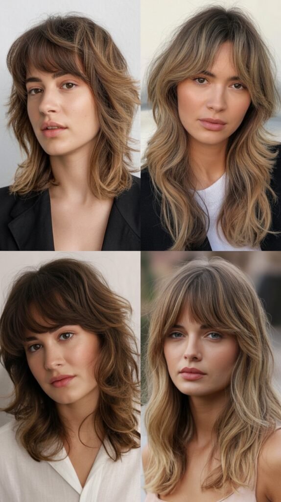 Piecey Curtain Bangs with Loose Layers