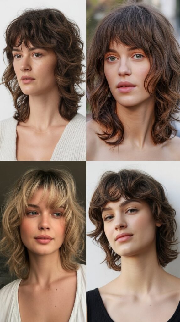 Shaggy Bangs with Messy Waves