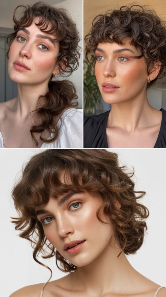 Soft Bangs with Romantic Curls