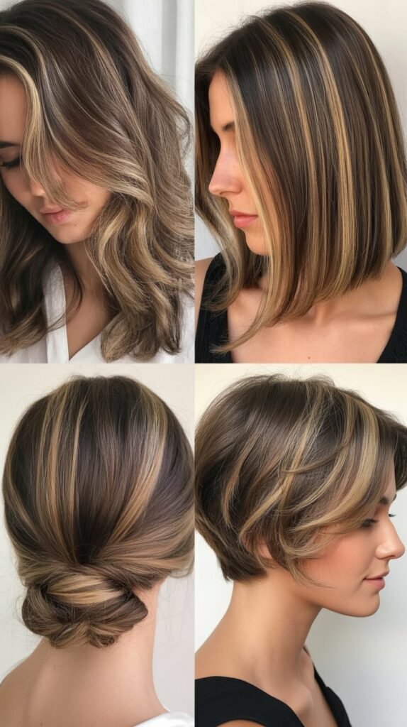 Blonde Highlights with Chocolate Brown Base