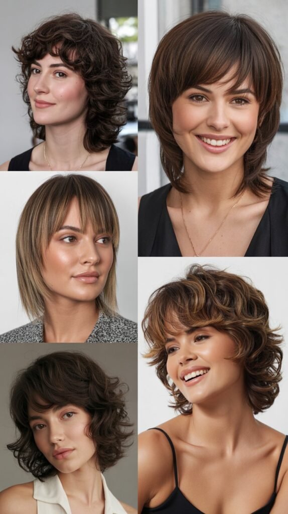  Textured Medium Layers With Shaggy Bangs