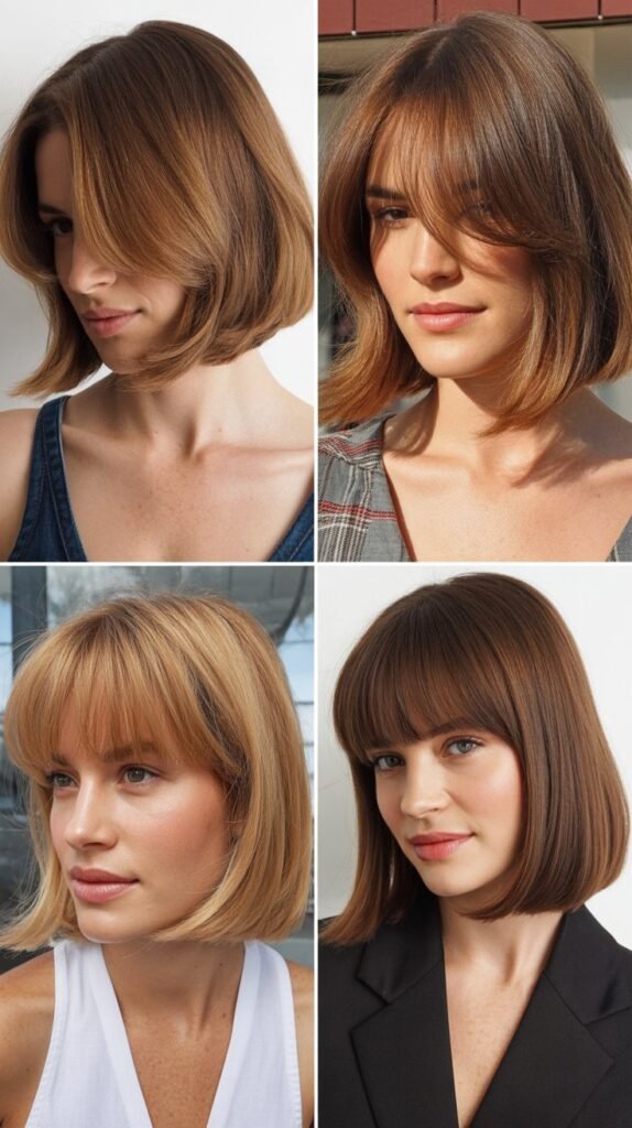 A-Line Bob With Long Swoopy Bangs