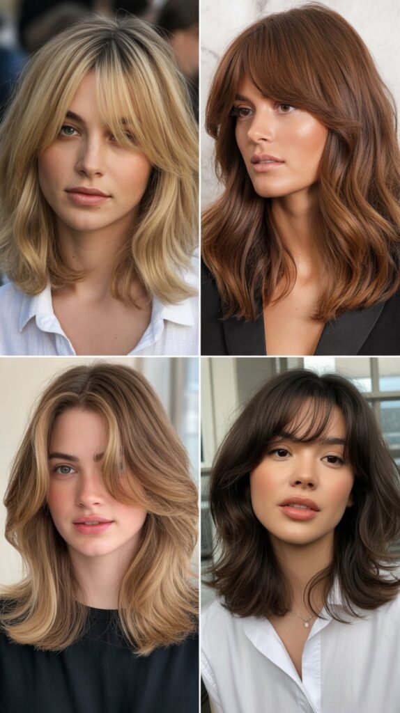 Sliced Layers With Soft Curtain Bangs