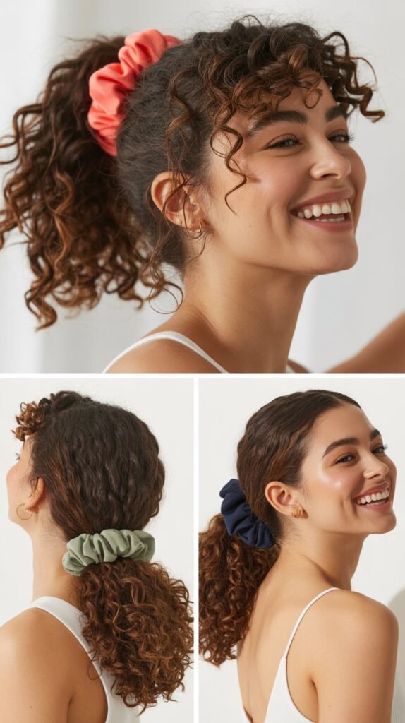 Curly Ponytail with Scrunchie