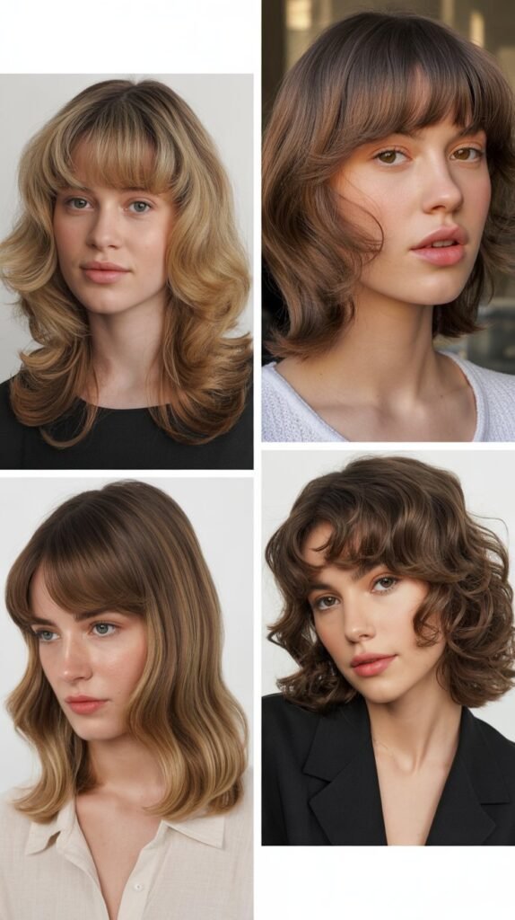 Voluminous Blowout With Curtain Bangs