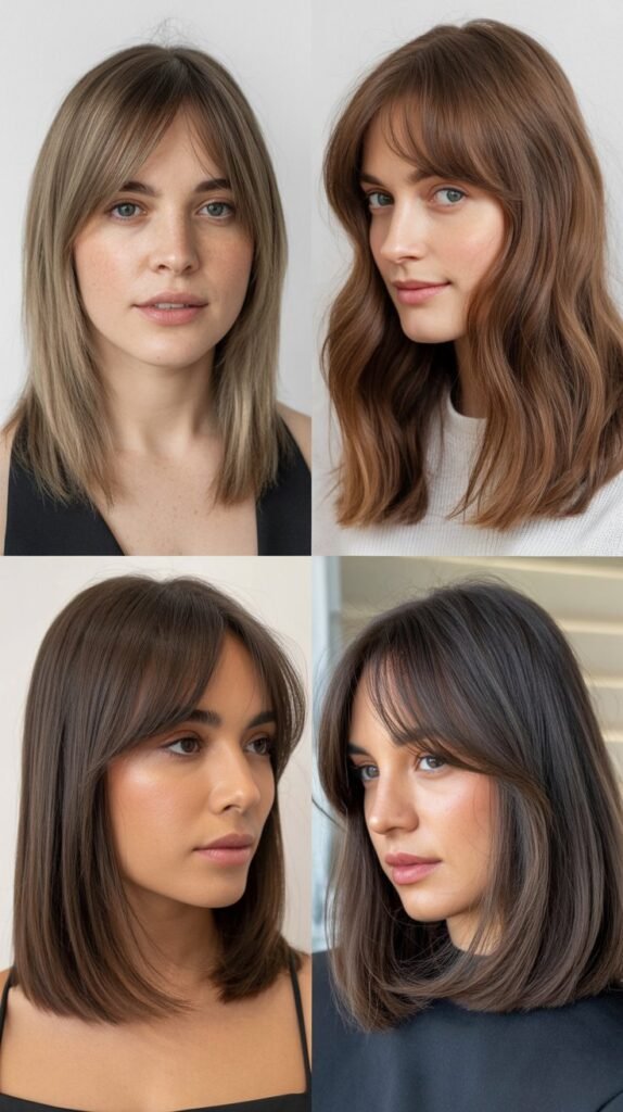 Sleek Long Bob With Side Bangs
