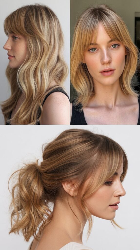  Toasted Coconut Blonde with Angled Side Bangs