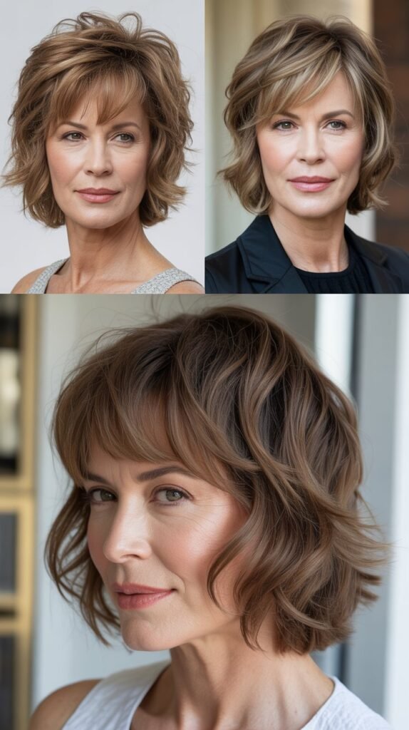 Tousled Crop with Piecey Fringe