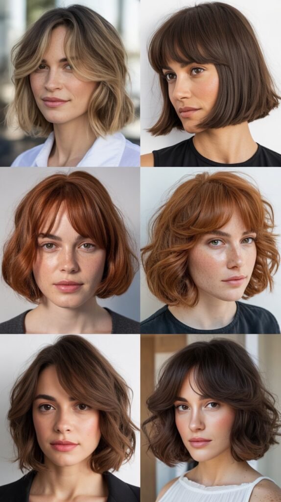 Layered Bob With Side-Swept Curtain Bangs