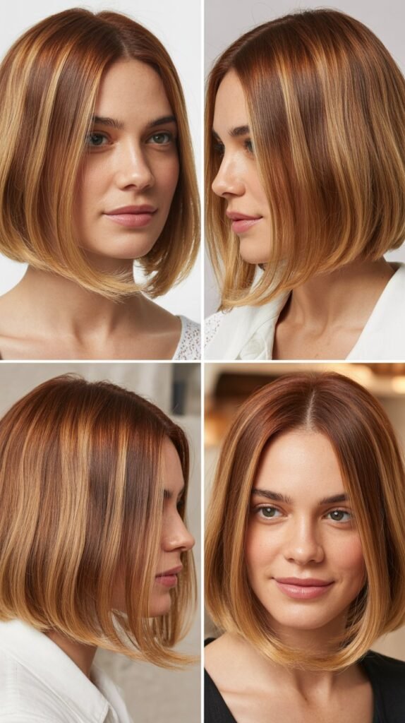  Classic Bob With Chestnut Lowlights