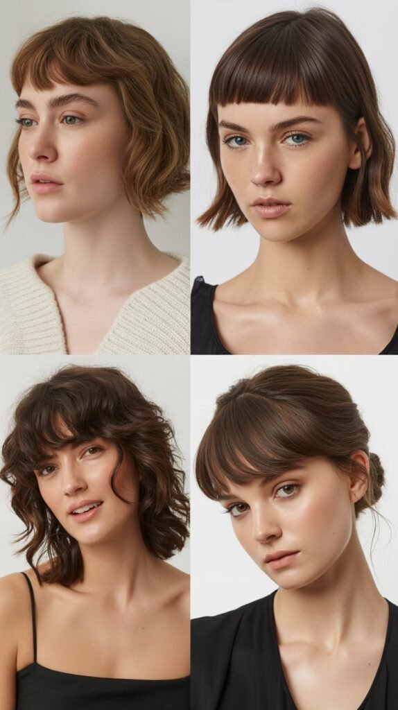  Diagonal Bangs with Swept-Back Styling