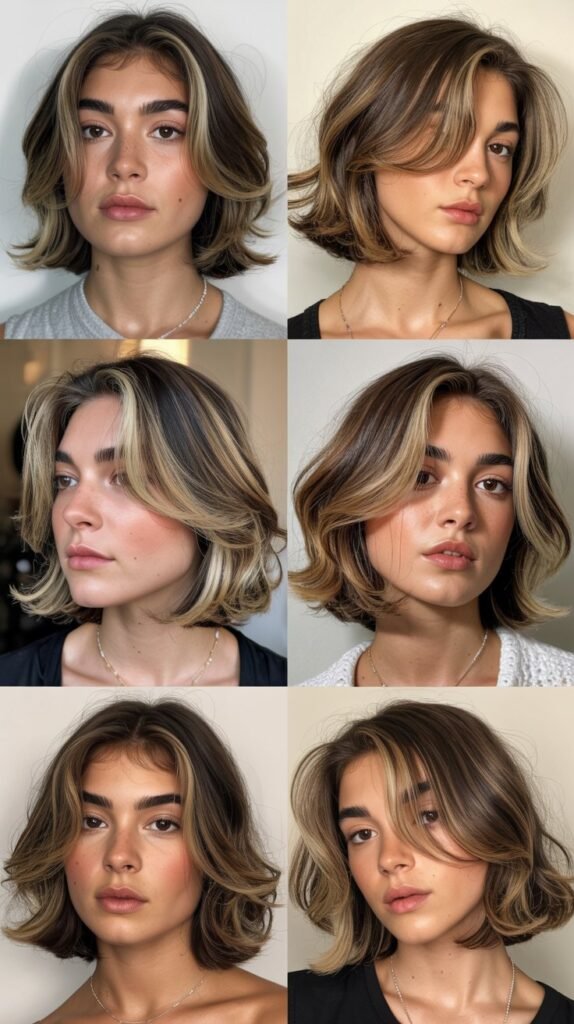  Layered Chin Bob with Face-Framing Money Pieces