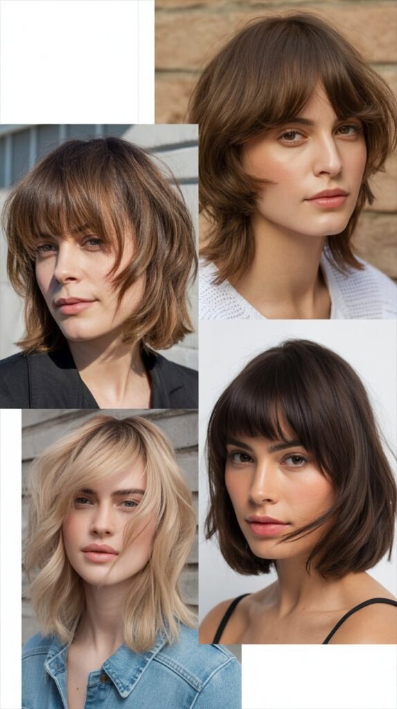  Asymmetrical Bangs with Stacked Layers