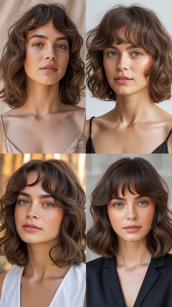 Wavy Lob with Baby Bangs