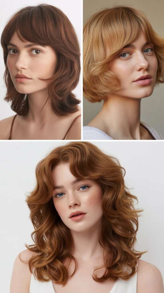 Curved Bangs with C-Curl Layers