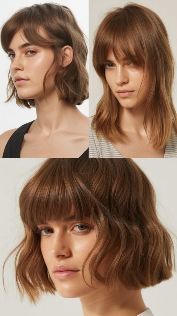 Tousled Lob with Long Fringe