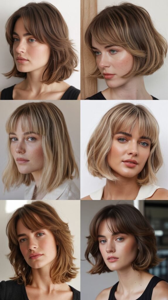  Layered Chin Bob with Rounded Fringe