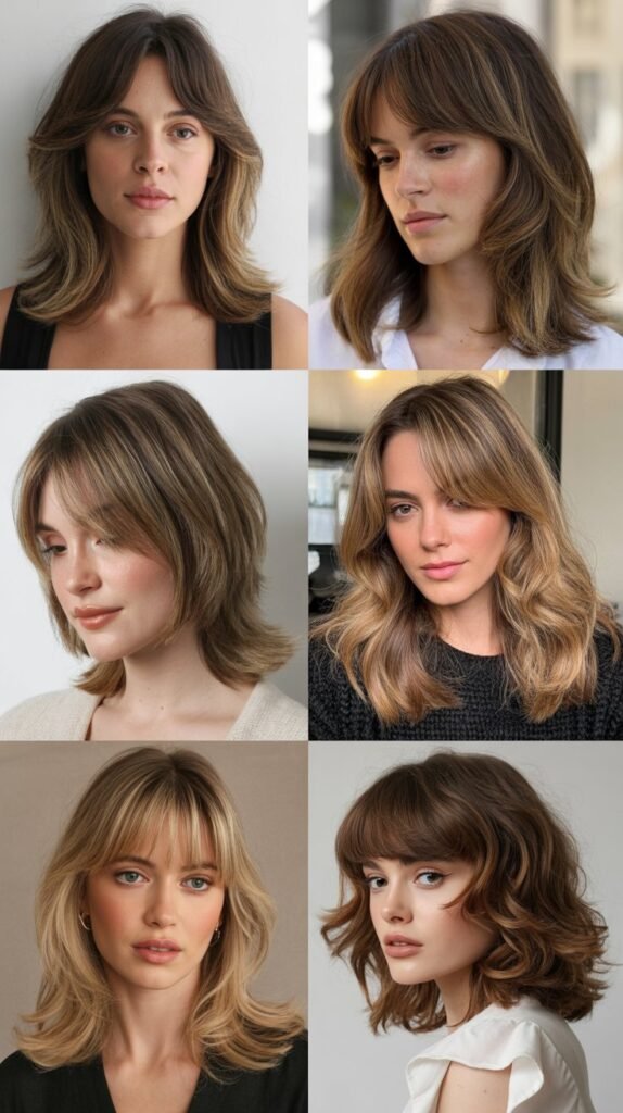 Swoopy Bangs with Feathered Layers