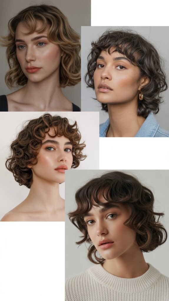 Rounded Bangs with Soft Curls