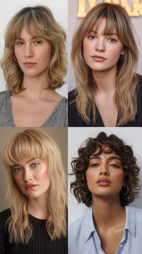 Curtain Bangs with Choppy Layers