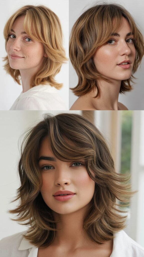 Wispy Side Bangs with Shaggy Layers