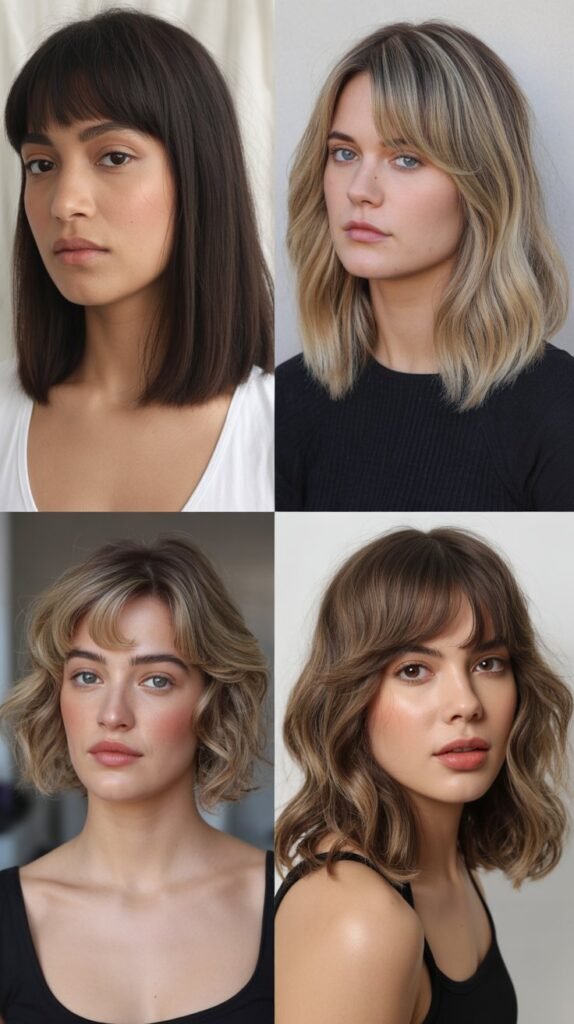 Lob with Curtain Bangs