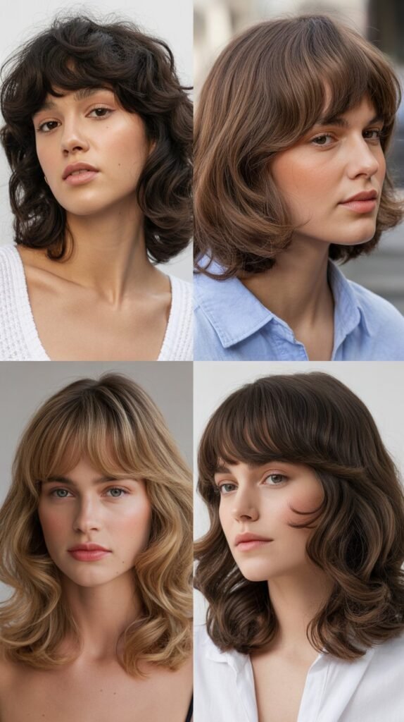 Wispy Bangs with Rounded Blow-Out