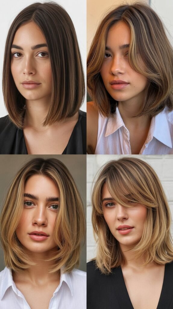  Layered Long Bob with Face-Framing Pieces