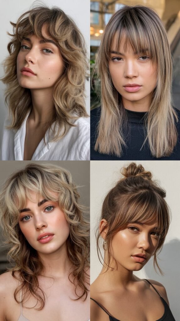 Choppy Bangs with Ash Blonde Layers