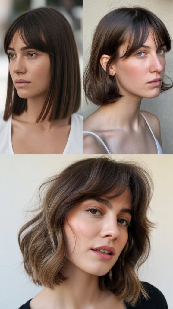  Lob with Side-Swept Bangs
