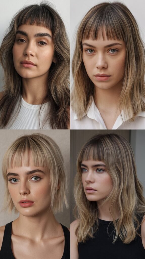 Edgy Lob with Blunt Micro Bangs