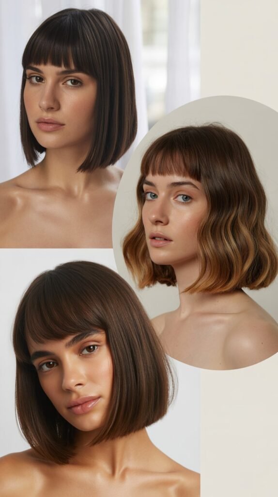  Sleek Lob with Tapered Bangs