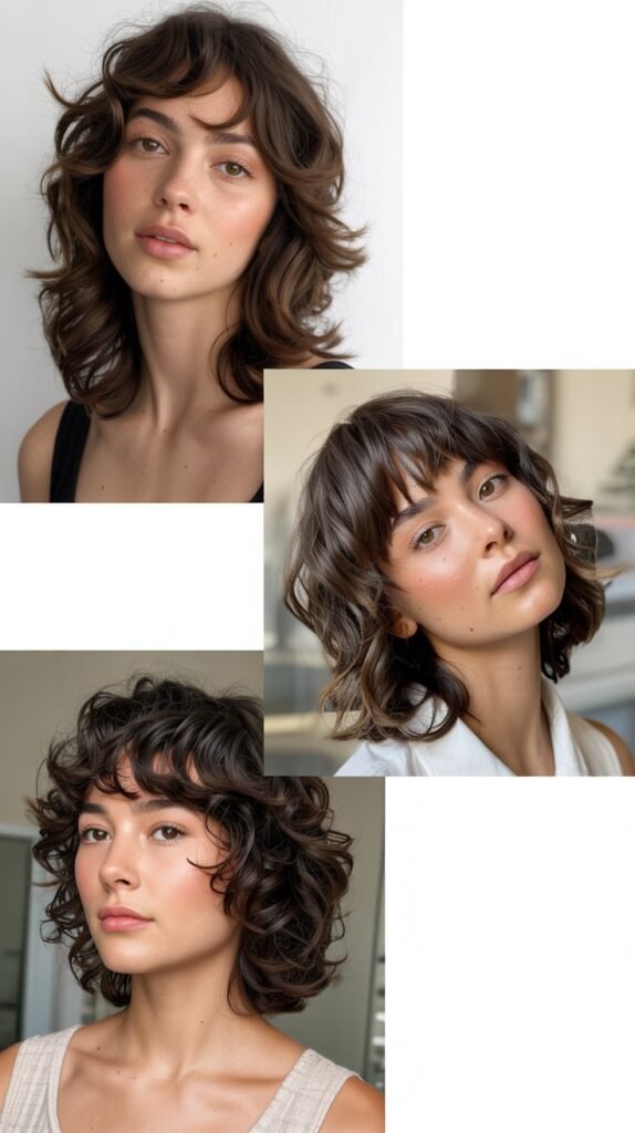  Layered Wolf Cut with Rounded Shape