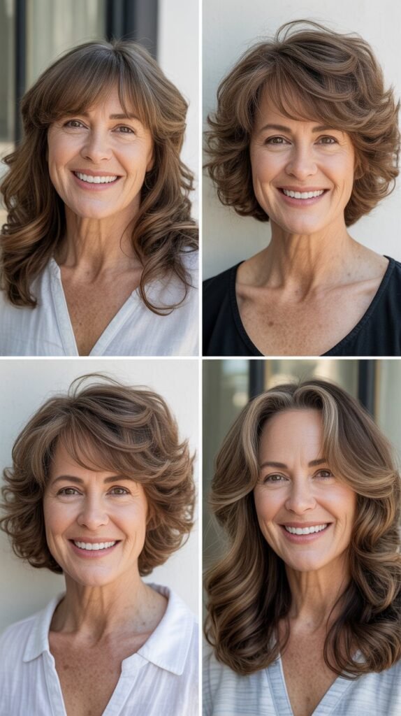 Center-Part Bangs with Beachy Waves