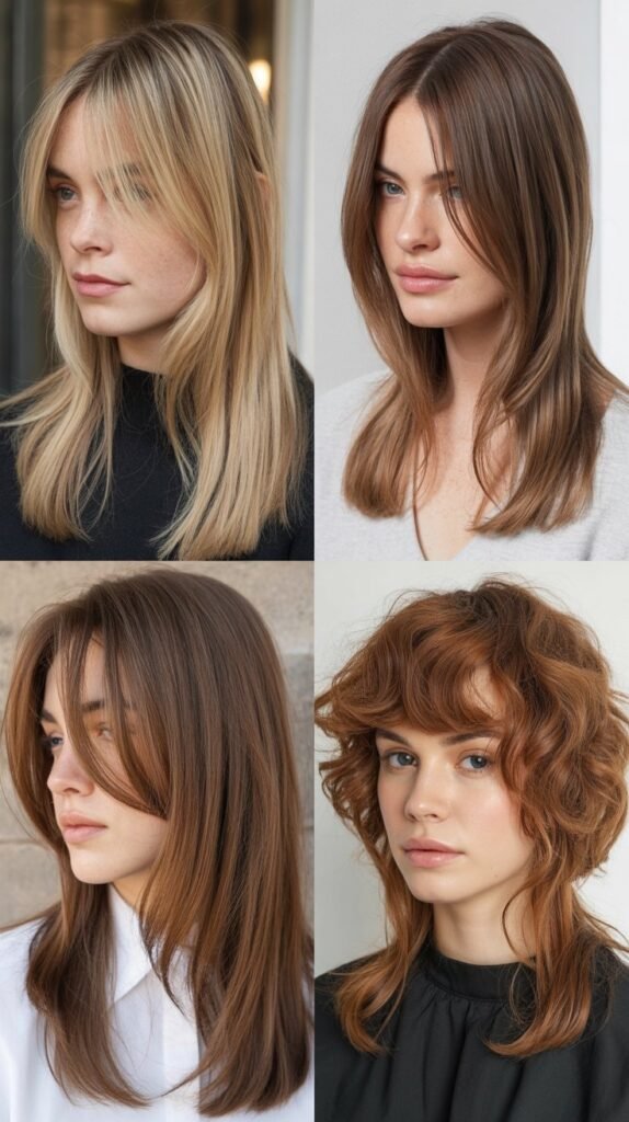 Slide-Cut Layers With Diagonal Bangs