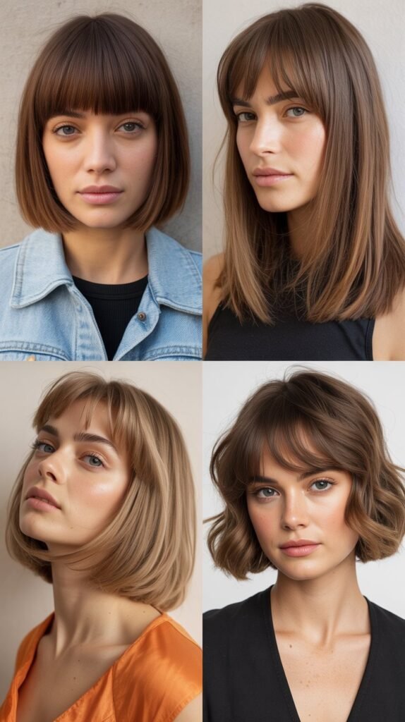 Stacked Bob with Elongated Long Bangs