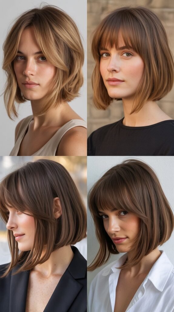  Inverted Bob with Swooping Long Bangs