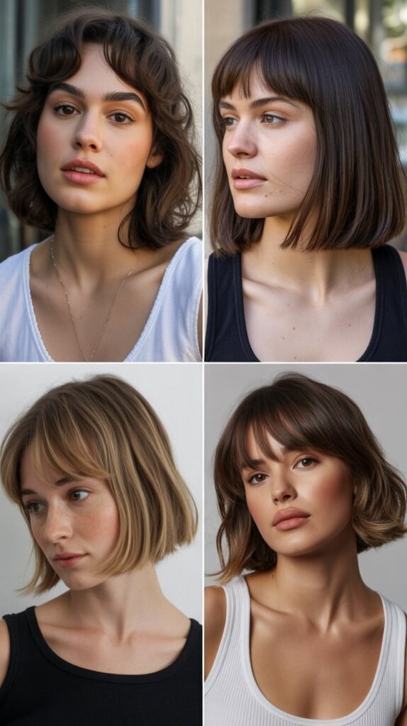 Soft Bangs with Rounded Bob