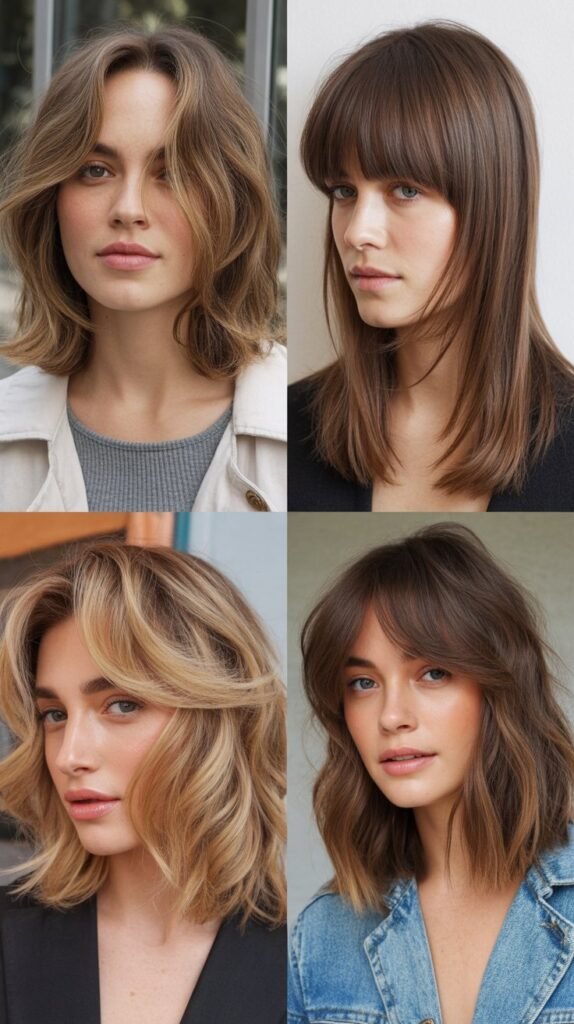 Layered Lob With Feathered Side Fringe