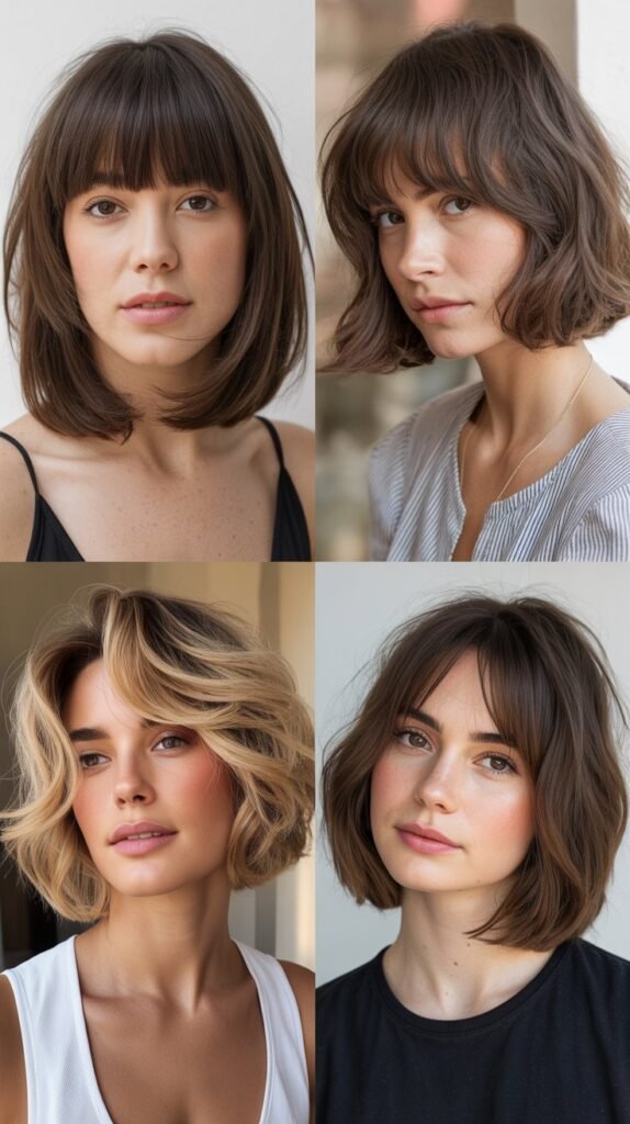 Stacked Bob With Long Layered Bangs