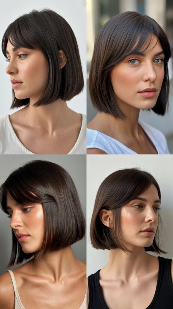  Sleek Long Bob With Long Side Bangs