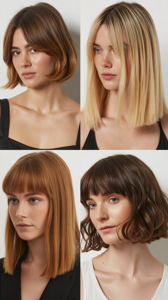 Graduated Bob with Face-Framing Long Bangs