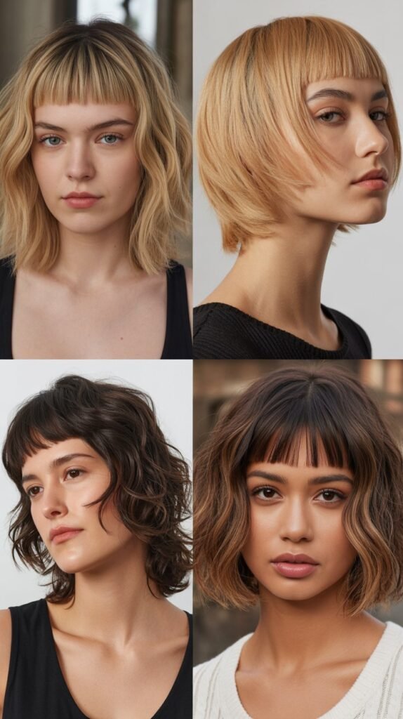 Disconnected Layered Bob with Blunt Micro Bangs