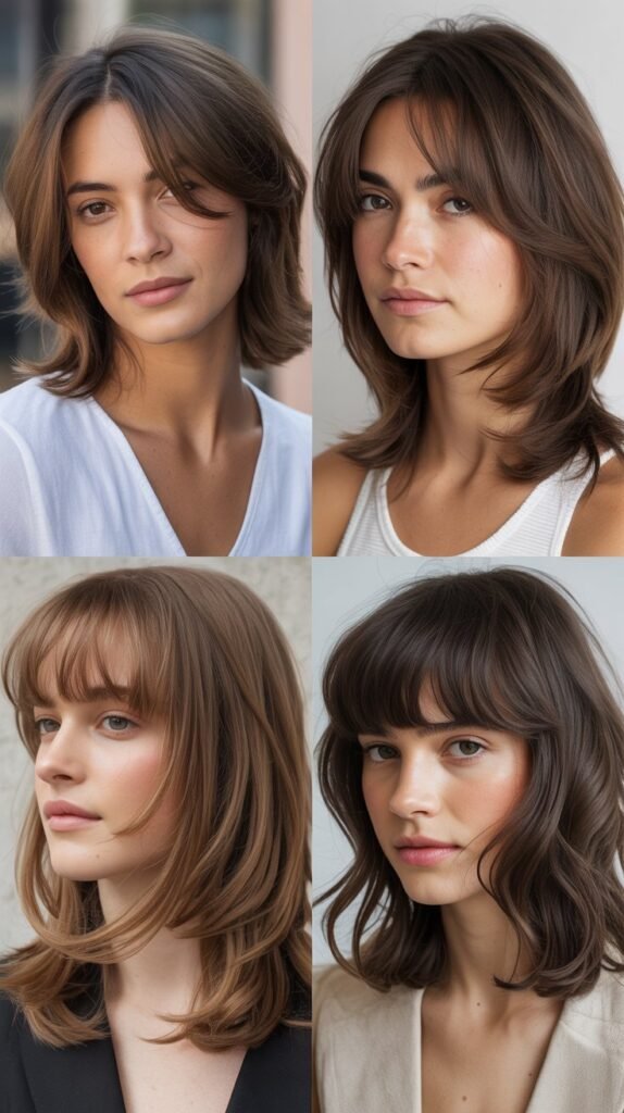 Layered Mid-Length With Rounded Bangs