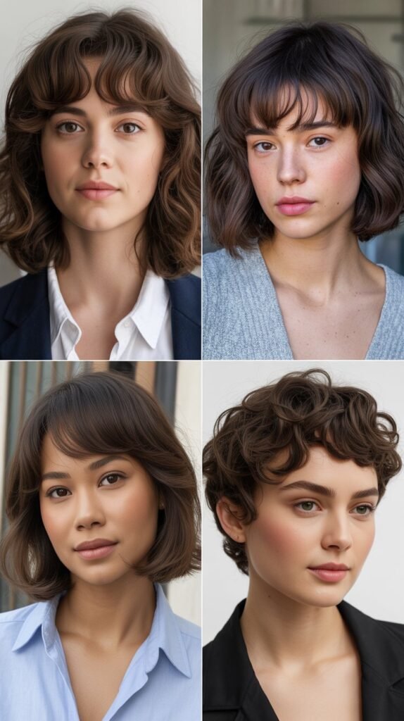 Rounded Bangs with Curved Cut